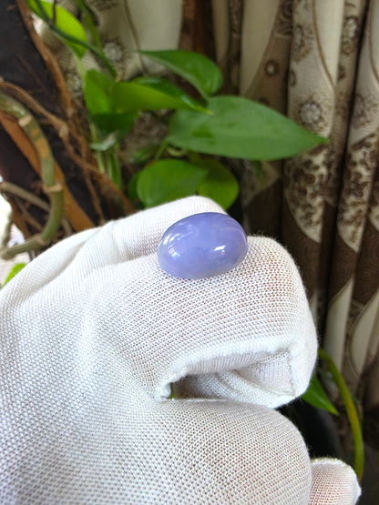 Certified MADE IN JAPAN 19.64 cts. Bright Lavender Burmese A-Jadeite Oval Cabochon Loose Stone LS65