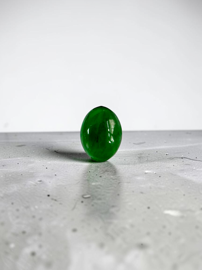 Certified MADE IN JAPAN 3.622 cts. Bright Intense Green Burmese A-Jadeite Oval Cabochon Loose Stone LS66