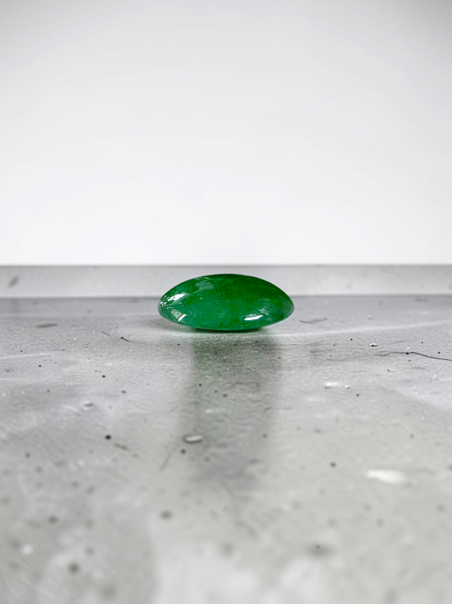 Certified MADE IN JAPAN 3.622 cts. Bright Intense Green Burmese A-Jadeite Oval Cabochon Loose Stone LS66