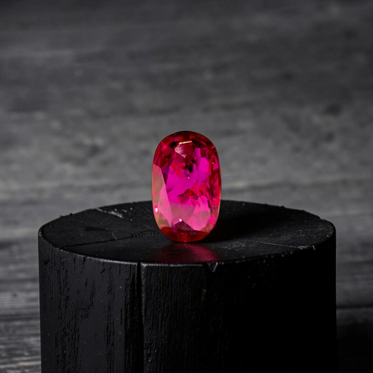 Certified 1.02 cts. No Heat Purplish Red Ruby (Mozambique) Oval Shaped Loose Stone LS68