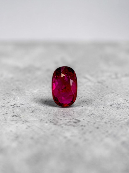 Certified 1.02 cts. No Heat Purplish Red Ruby (Mozambique) Oval Shaped Loose Stone LS68