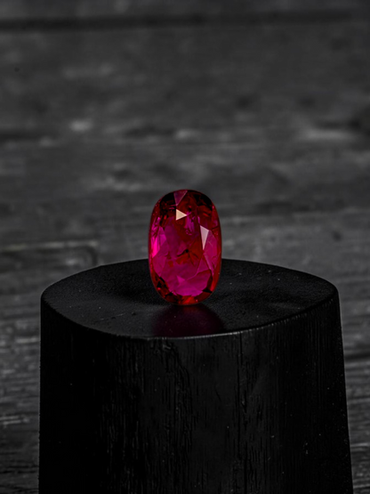 Certified 1.02 cts. No Heat Purplish Red Ruby (Mozambique) Oval Shaped Loose Stone LS68