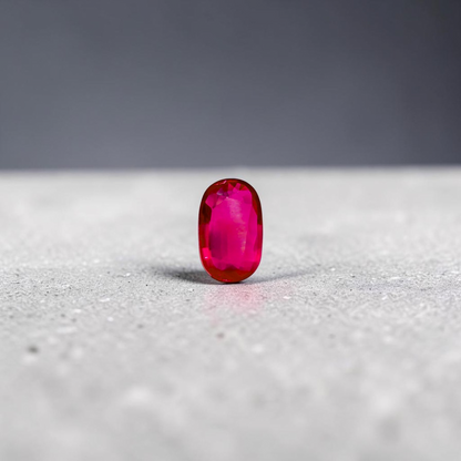 Certified 1.01 cts. No Heat Pigeon's Blood Vivid Red Ruby (Mozambique) Oval Shaped Loose Stone LS69