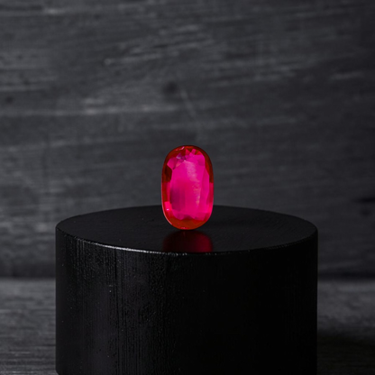 Certified 1.01 cts. No Heat Pigeon's Blood Vivid Red Ruby (Mozambique) Oval Shaped Loose Stone LS69