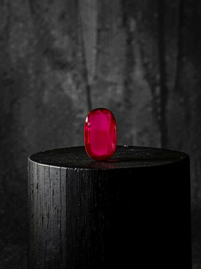 Certified 1.01 cts. No Heat Pigeon's Blood Vivid Red Ruby (Mozambique) Oval Shaped Loose Stone LS69