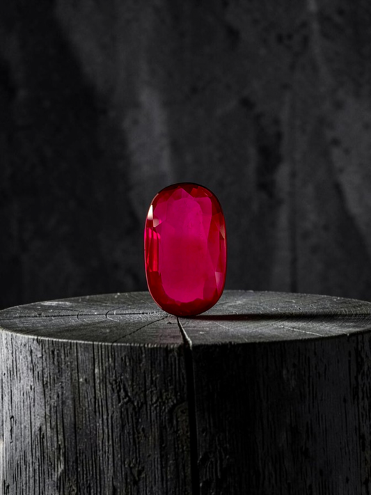 Certified 1.01 cts. No Heat Pigeon's Blood Vivid Red Ruby (Mozambique) Oval Shaped Loose Stone LS69