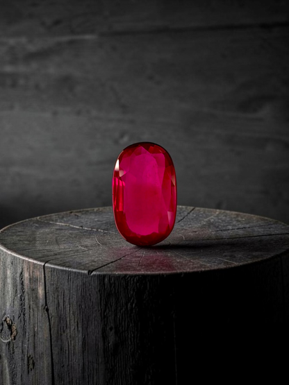 Certified 1.01 cts. No Heat Pigeon's Blood Vivid Red Ruby (Mozambique) Oval Shaped Loose Stone LS69