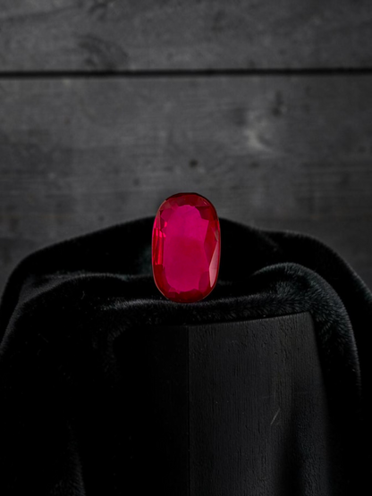 Certified 1.01 cts. No Heat Pigeon's Blood Vivid Red Ruby (Mozambique) Oval Shaped Loose Stone LS69