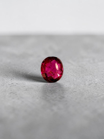 Certified 1.03 cts. No Heat Purplish Red Ruby (Mozambique) Oval Shaped Loose Stone LS70