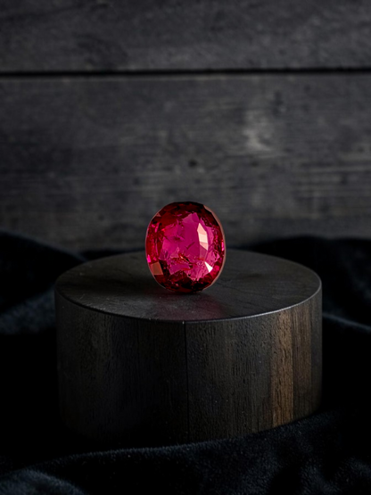 Certified 1.03 cts. No Heat Purplish Red Ruby (Mozambique) Oval Shaped Loose Stone LS70