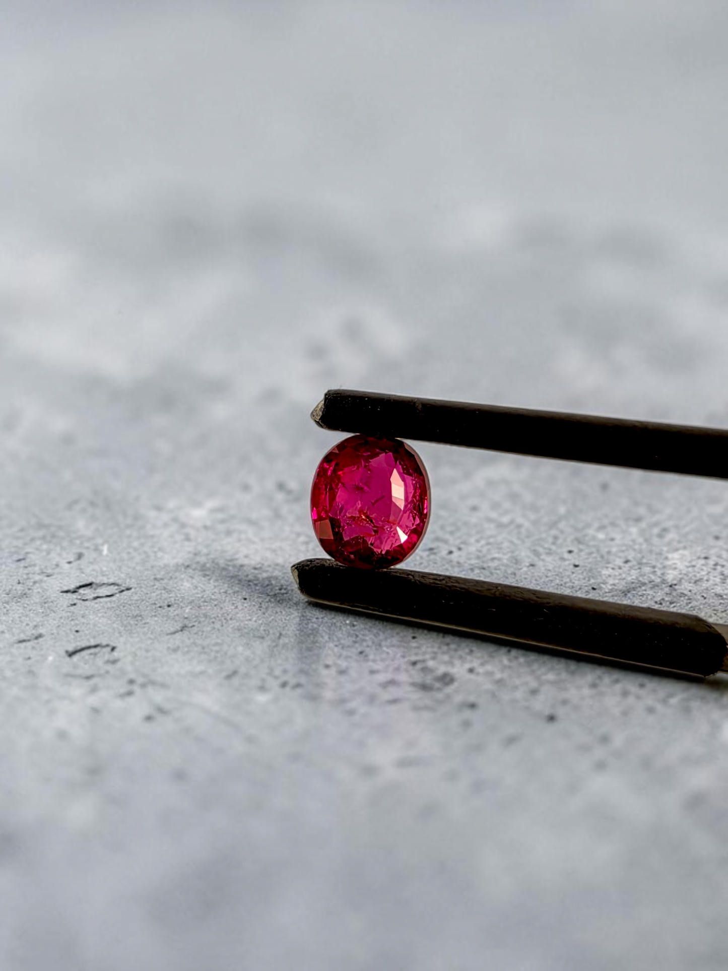 Certified 1.03 cts. No Heat Purplish Red Ruby (Mozambique) Oval Shaped Loose Stone LS70