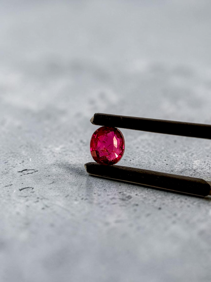 Certified 1.03 cts. No Heat Purplish Red Ruby (Mozambique) Oval Shaped Loose Stone LS70