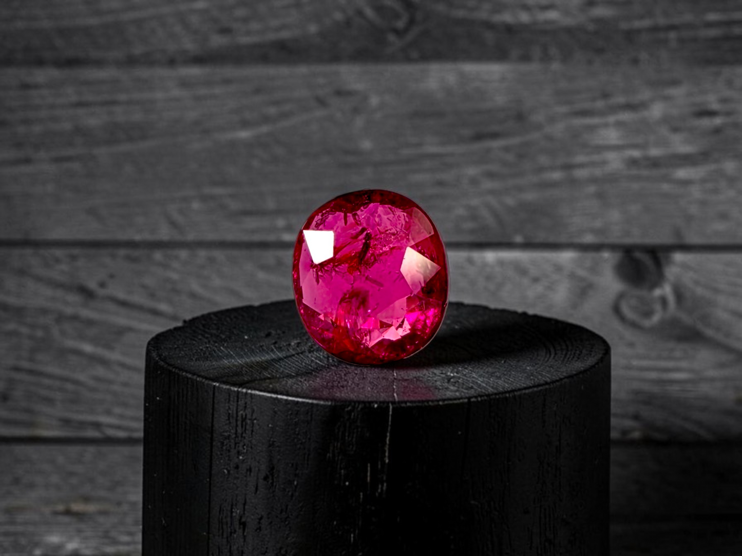 Certified 1.03 cts. No Heat Purplish Red Ruby (Mozambique) Oval Shaped Loose Stone LS70