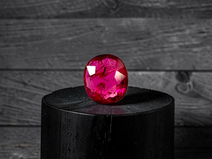 Certified 1.03 cts. No Heat Purplish Red Ruby (Mozambique) Oval Shaped Loose Stone LS70