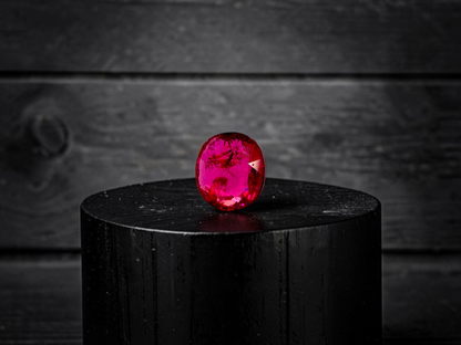 Certified 1.03 cts. No Heat Purplish Red Ruby (Mozambique) Oval Shaped Loose Stone LS70