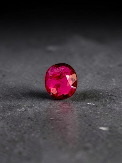 Certified 1.03 cts. No Heat Purplish Red Ruby (Mozambique) Oval Shaped Loose Stone LS70