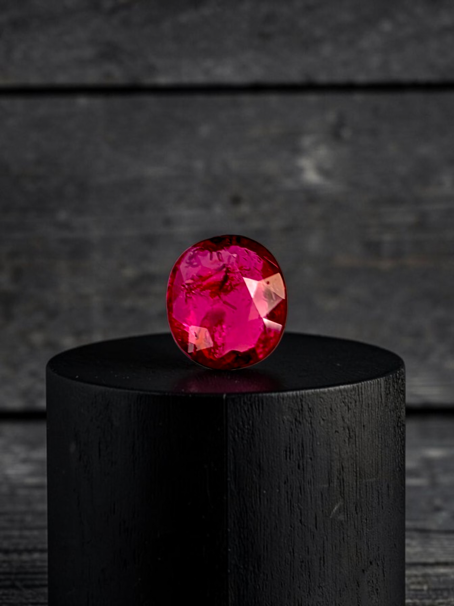 Certified 1.03 cts. No Heat Purplish Red Ruby (Mozambique) Oval Shaped Loose Stone LS70
