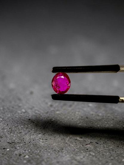 Certified 1.38 cts. No Heat Reddish Purple Ruby (Mozambique) Oval Shaped Loose Stone LS71