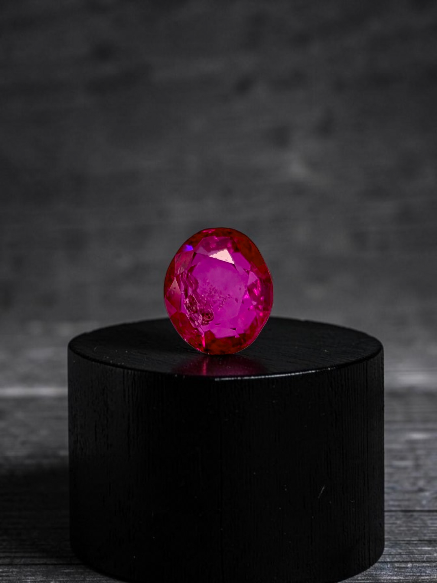 Certified 1.38 cts. No Heat Reddish Purple Ruby (Mozambique) Oval Shaped Loose Stone LS71