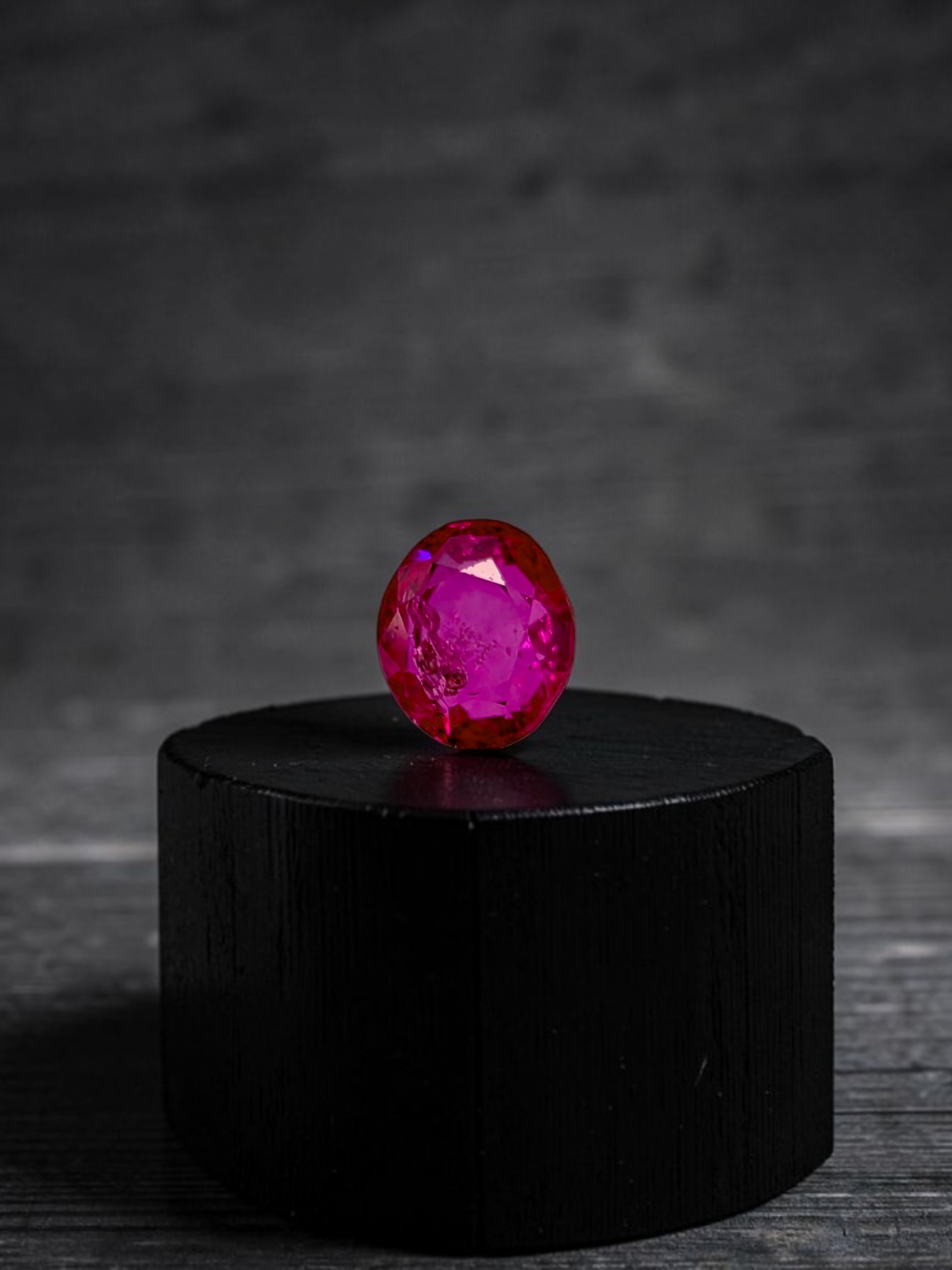 Certified 1.38 cts. No Heat Reddish Purple Ruby (Mozambique) Oval Shaped Loose Stone LS71