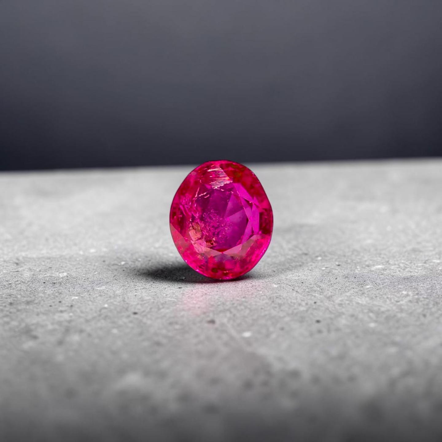 Certified 1.38 cts. No Heat Reddish Purple Ruby (Mozambique) Oval Shaped Loose Stone LS71