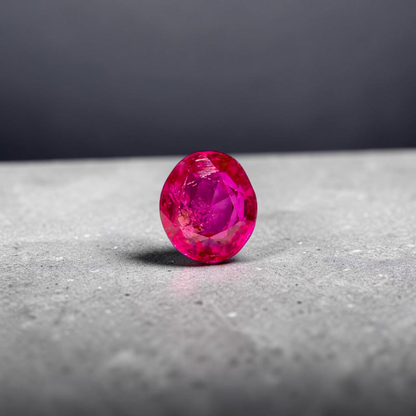 Certified 1.38 cts. No Heat Reddish Purple Ruby (Mozambique) Oval Shaped Loose Stone LS71