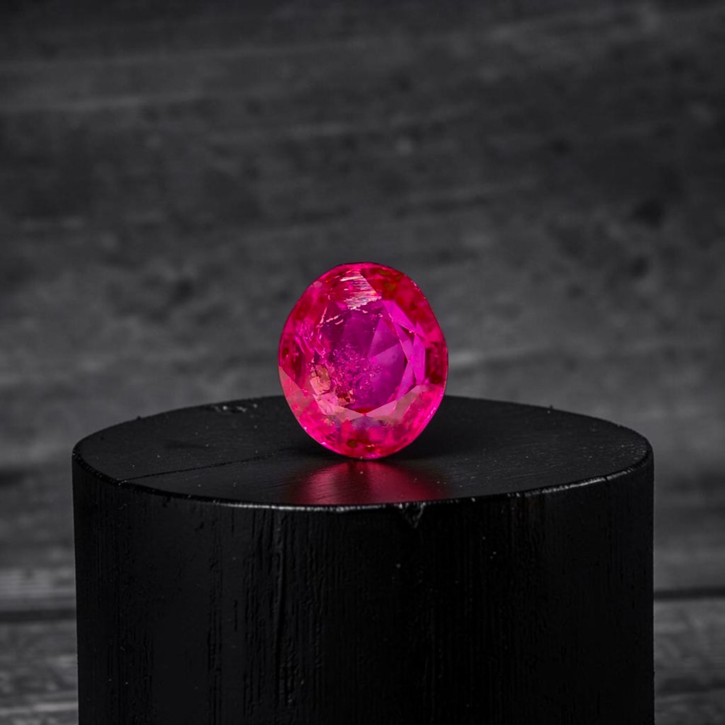 Certified 1.38 cts. No Heat Reddish Purple Ruby (Mozambique) Oval Shaped Loose Stone LS71