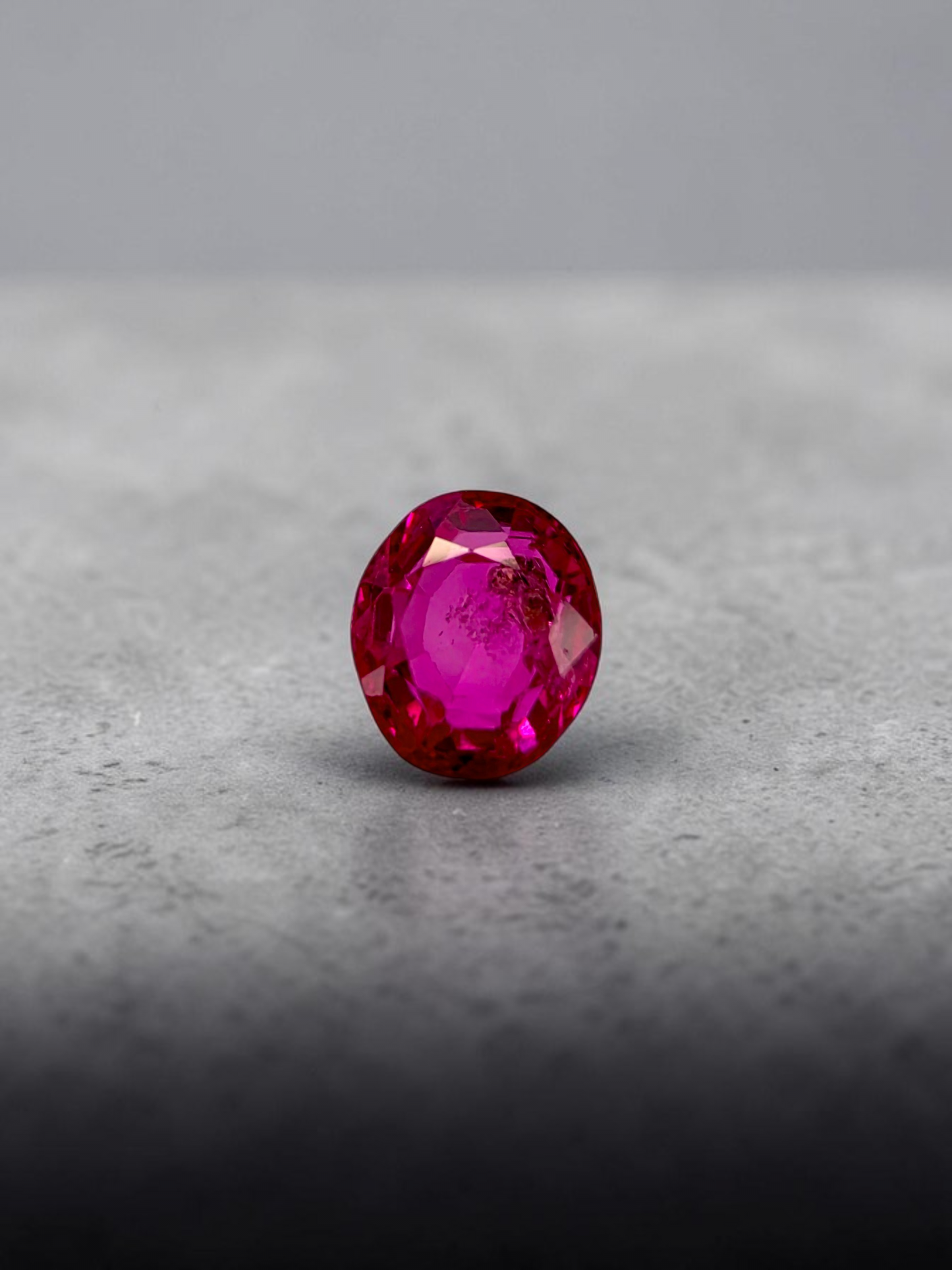 Certified 1.38 cts. No Heat Reddish Purple Ruby (Mozambique) Oval Shaped Loose Stone LS71