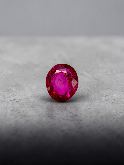Certified 1.38 cts. No Heat Reddish Purple Ruby (Mozambique) Oval Shaped Loose Stone LS71