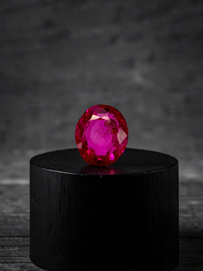 Certified 1.38 cts. No Heat Reddish Purple Ruby (Mozambique) Oval Shaped Loose Stone LS71