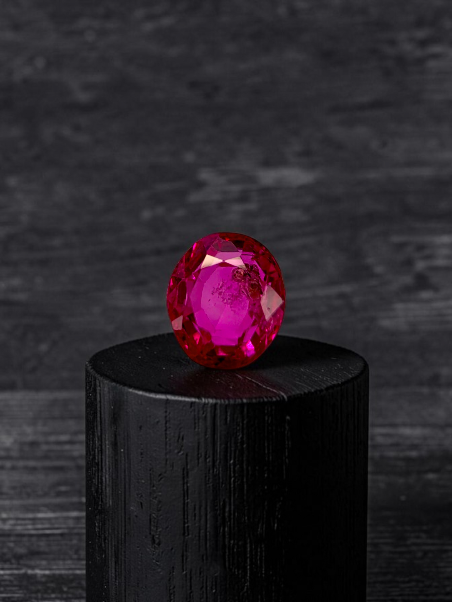 Certified 1.38 cts. No Heat Reddish Purple Ruby (Mozambique) Oval Shaped Loose Stone LS71