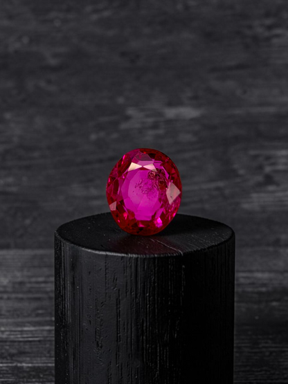 Certified 1.38 cts. No Heat Reddish Purple Ruby (Mozambique) Oval Shaped Loose Stone LS71