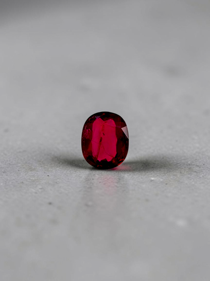 Certified 1.22 cts. Heated Pigeon's Blood Vivid Red Ruby (Mozambique) Oval Shaped Loose Stone LS72