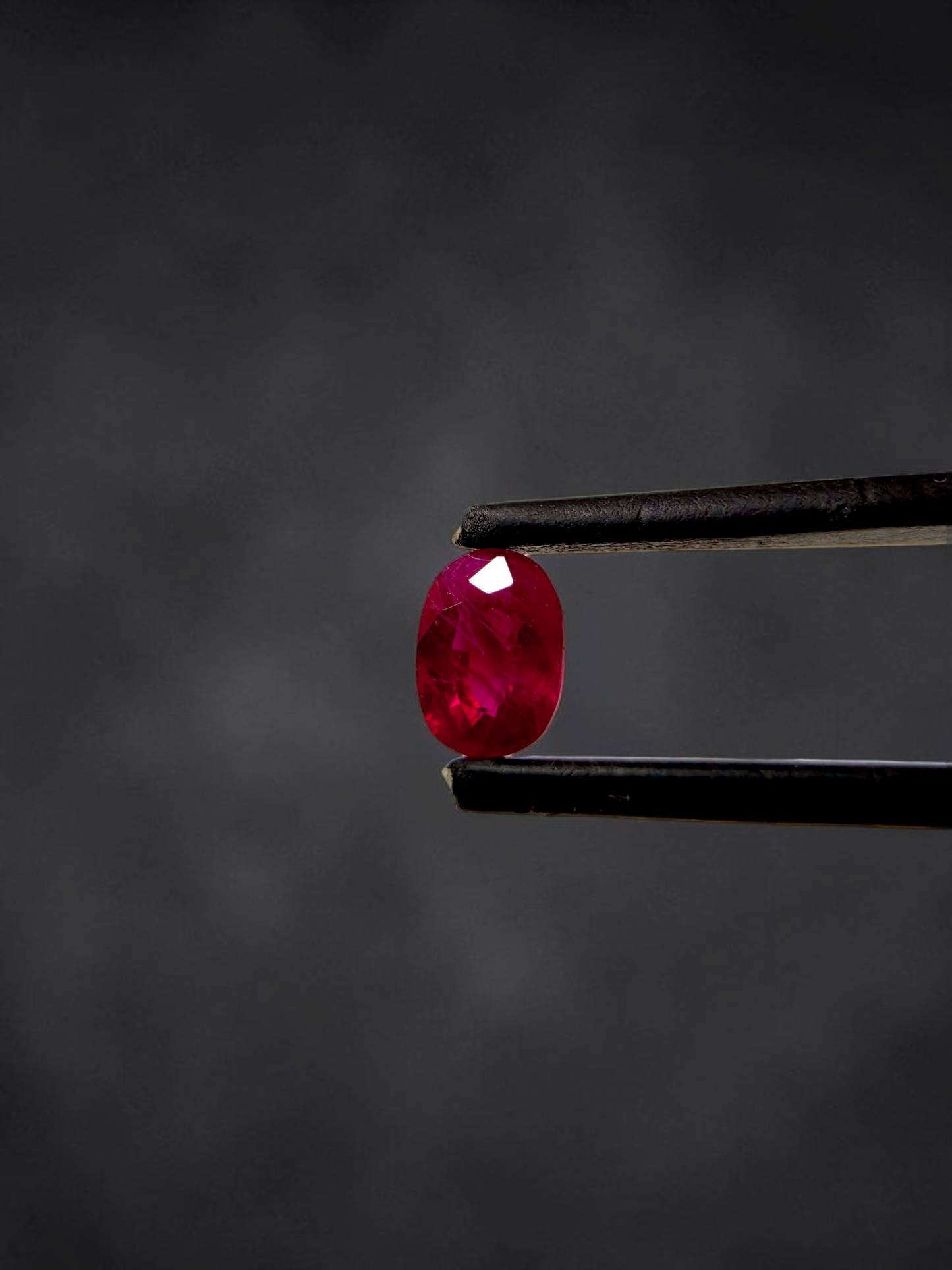 Certified 1.242 cts. Heated Purplish Red Ruby (Mozambique) Oval Shaped Loose Stone LS73