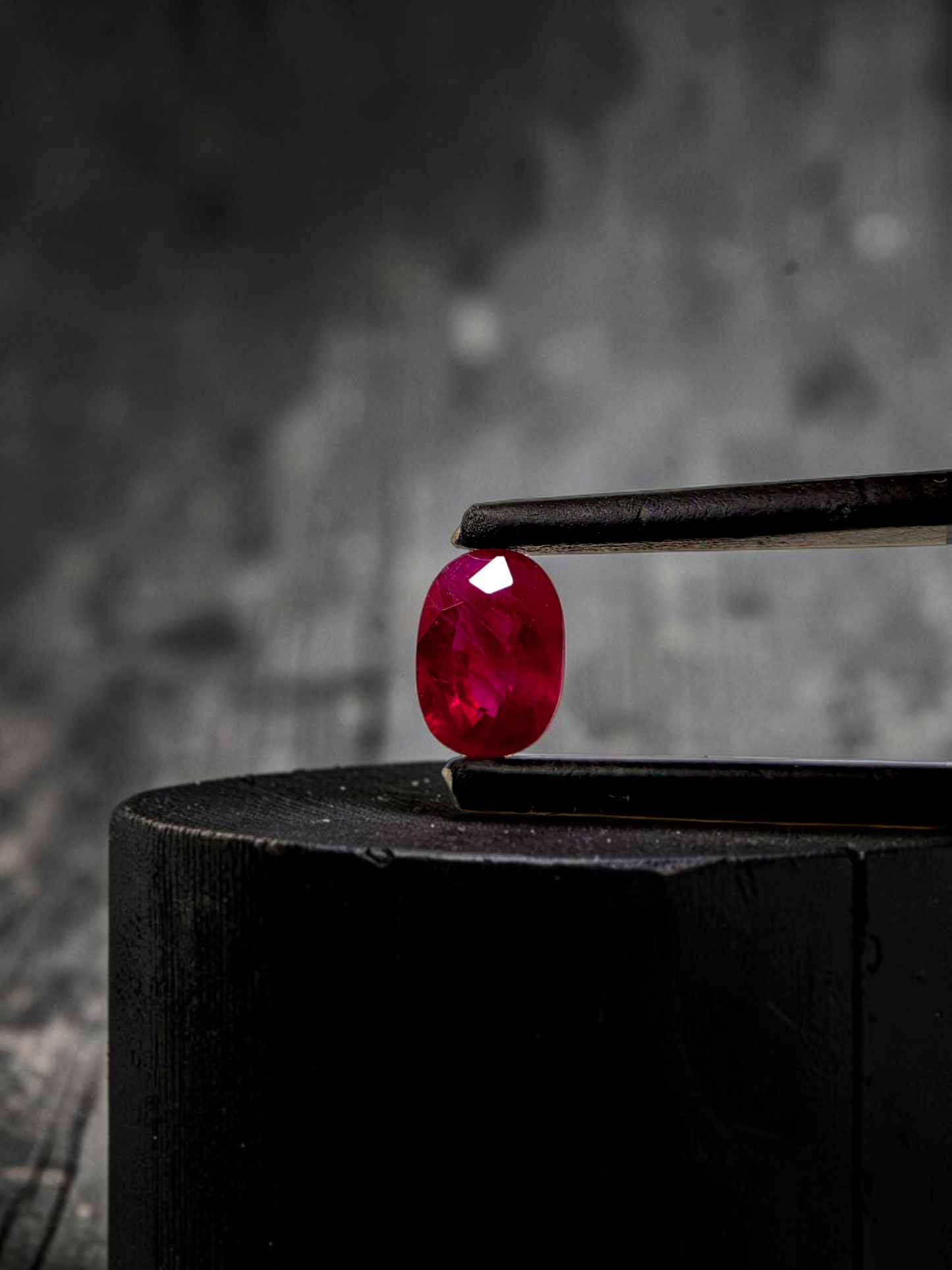 Certified 1.242 cts. Heated Purplish Red Ruby (Mozambique) Oval Shaped Loose Stone LS73