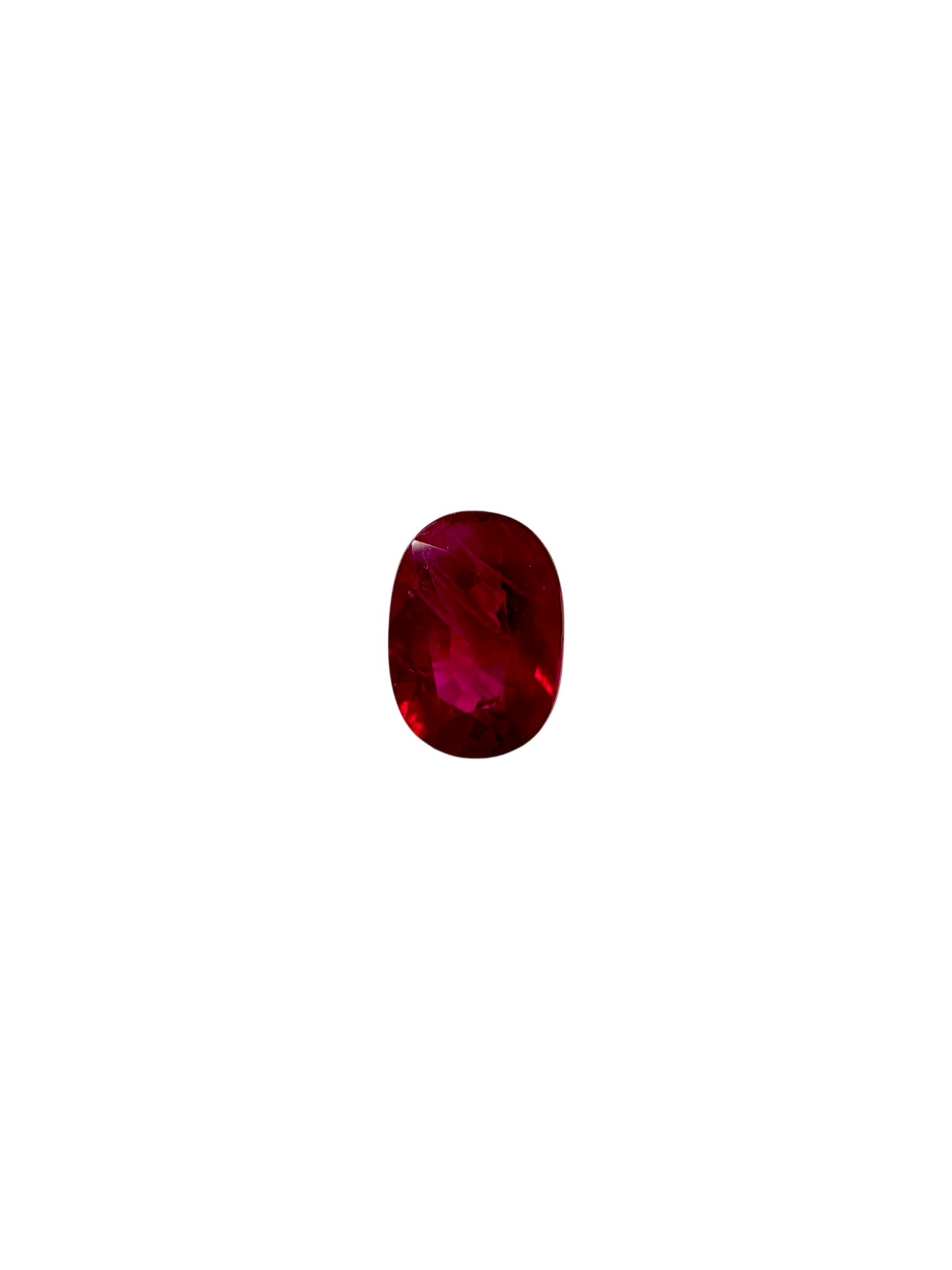 Certified 1.242 cts. Heated Purplish Red Ruby (Mozambique) Oval Shaped Loose Stone LS73