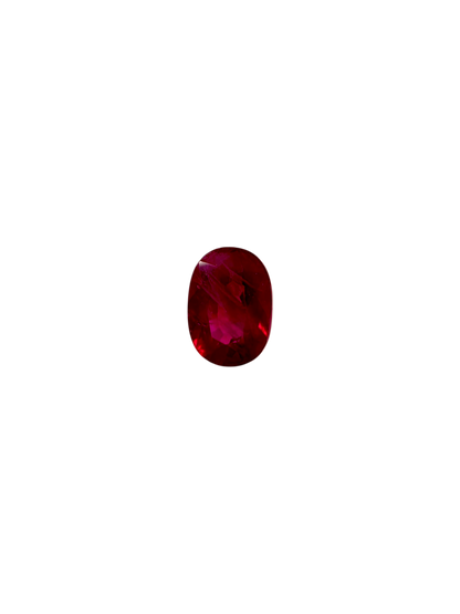 Certified 1.242 cts. Heated Purplish Red Ruby (Mozambique) Oval Shaped Loose Stone LS73