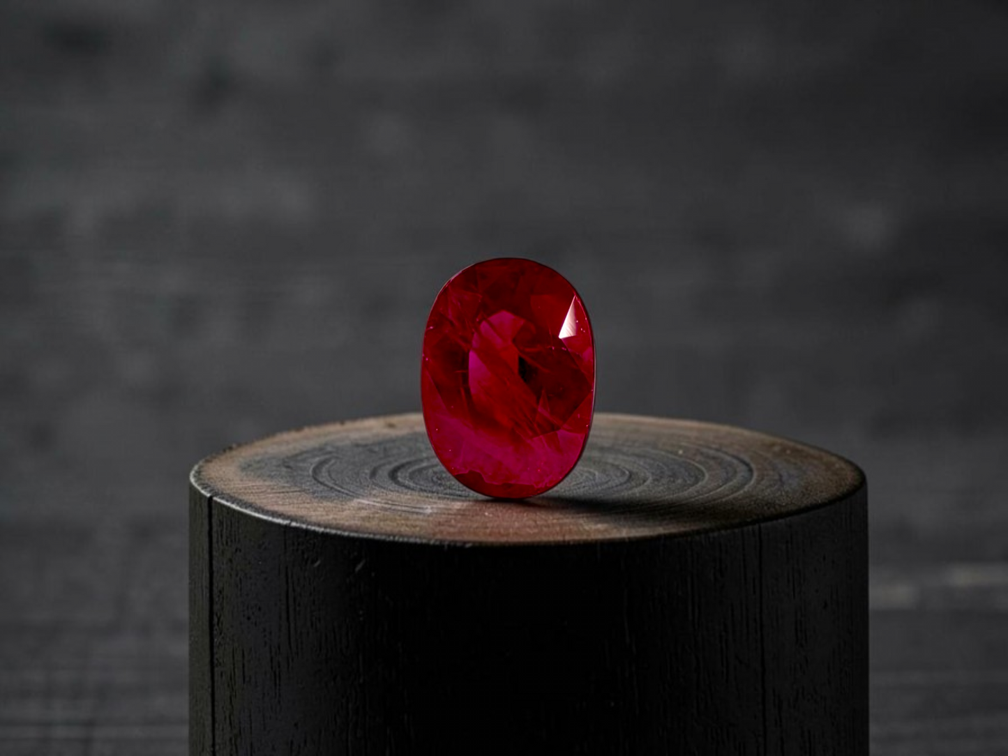 Certified 1.242 cts. Heated Purplish Red Ruby (Mozambique) Oval Shaped Loose Stone LS73