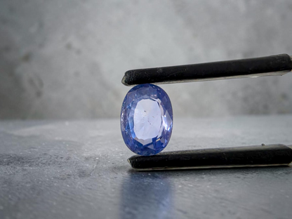 Certified 1.64 cts. No Heat Light Blue Sapphire (Sri Lankan/Ceylon) Oval Shaped Loose Stone LS75