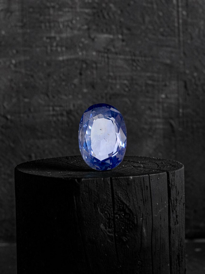 Certified 1.64 cts. No Heat Light Blue Sapphire (Sri Lankan/Ceylon) Oval Shaped Loose Stone LS75