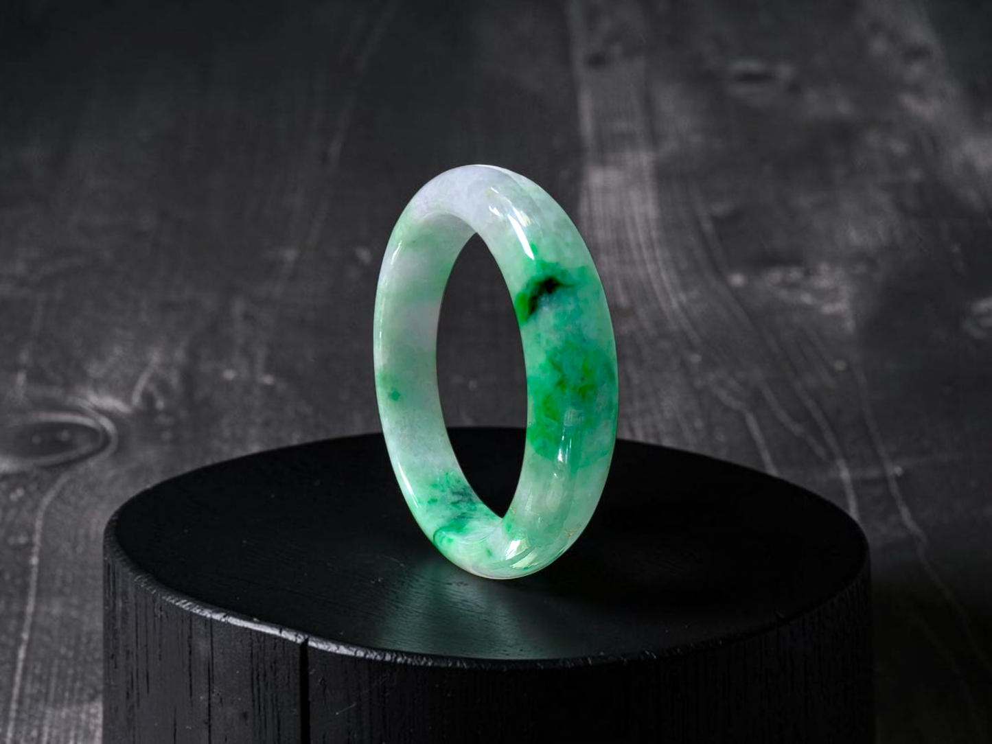 Certified Earth's (MADE IN JAPAN) Burmese Icy Green A-Jade Round Bangle Bracelet - 08842