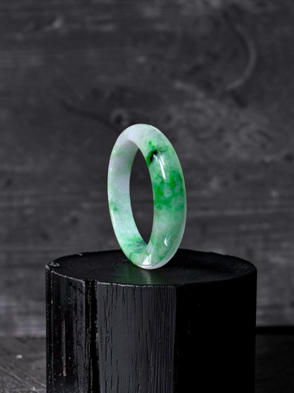 Certified Earth's (MADE IN JAPAN) Burmese Icy Green A-Jade Round Bangle Bracelet - 08842