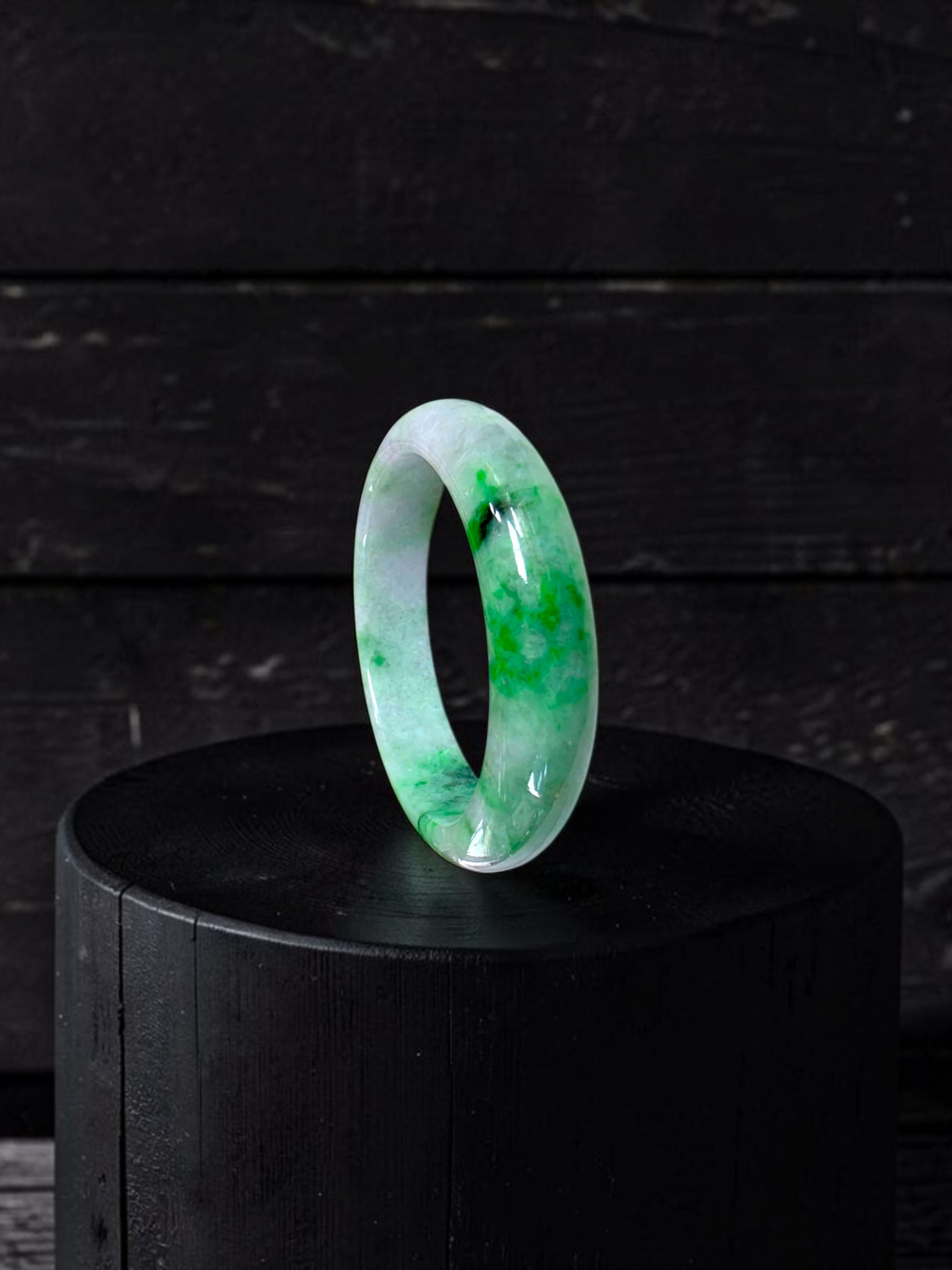 Certified Earth's (MADE IN JAPAN) Burmese Icy Green A-Jade Round Bangle Bracelet - 08842