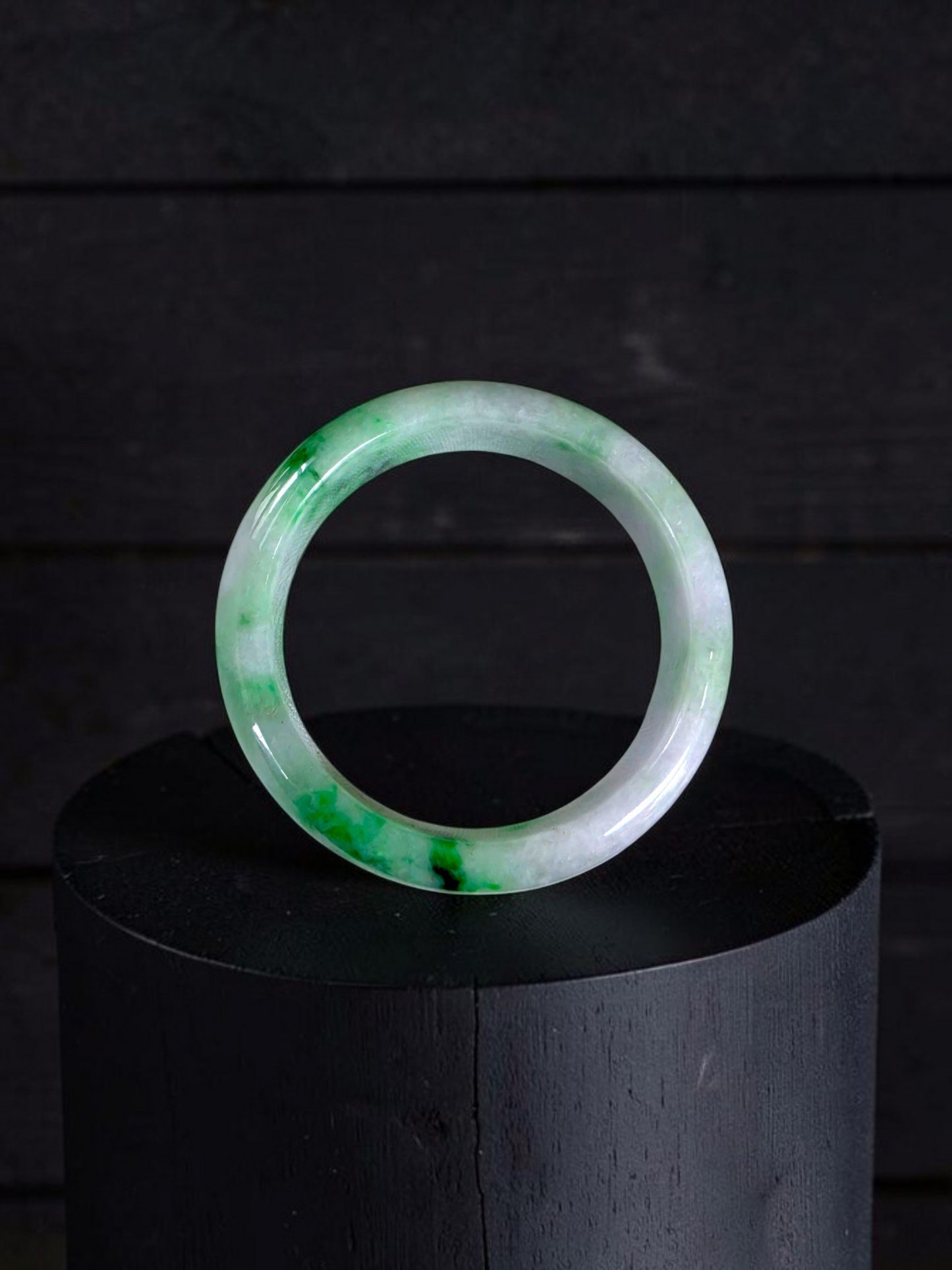 Certified Earth's (MADE IN JAPAN) Burmese Icy Green A-Jade Round Bangle Bracelet - 08842