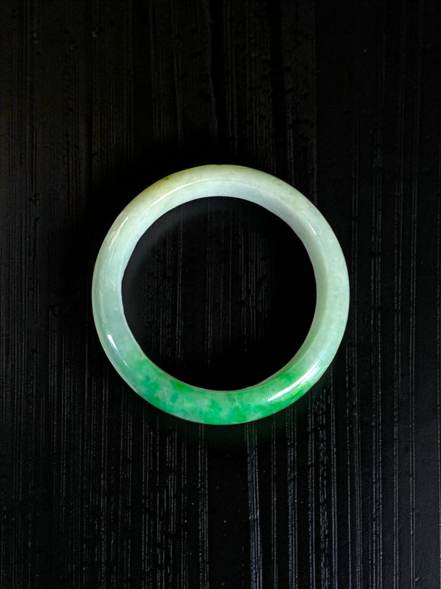 Certified Earth's (MADE IN JAPAN) Burmese Icy Imperial Green A-Jade Round Bangle Bracelet - 08843