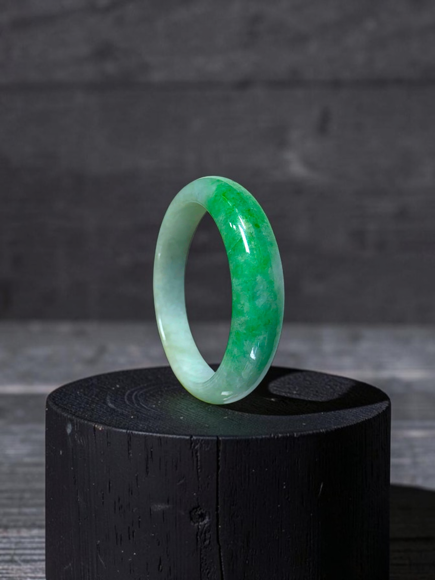 Certified Earth's (MADE IN JAPAN) Burmese Icy Imperial Green A-Jade Round Bangle Bracelet - 08843