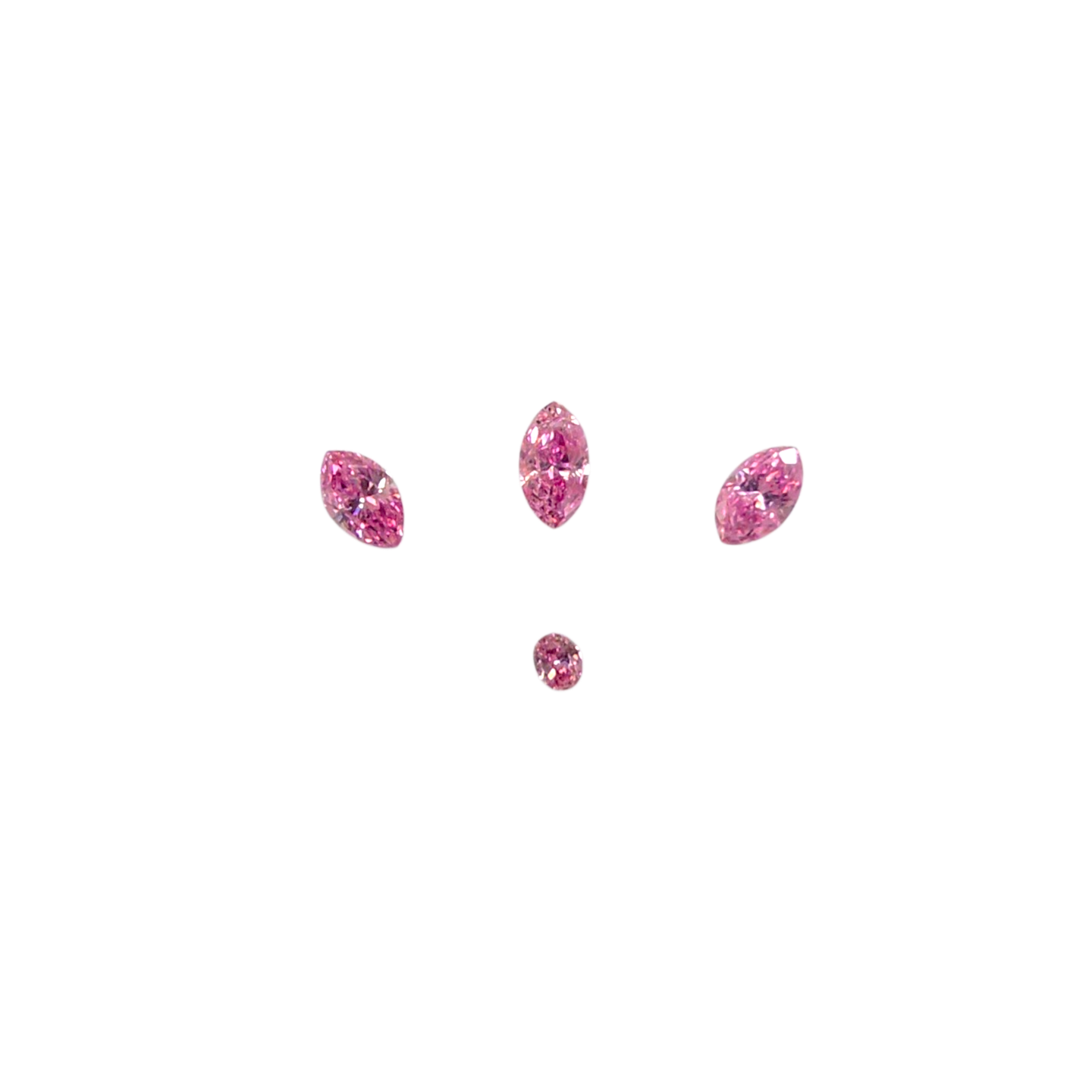 GIA Certified 0.382 cts. Natural Fancy Vivid Purplish Pink VVS2-SI1 Diamond Set Loose Stones Jewelry Set JS007