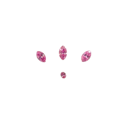 GIA Certified 0.382 cts. Natural Fancy Vivid Purplish Pink VVS2-SI1 Diamond Set Loose Stones Jewelry Set JS007