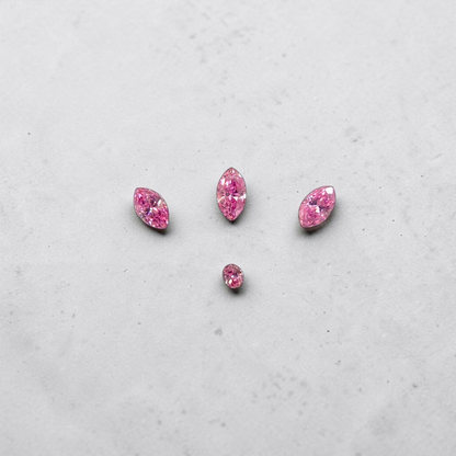 GIA Certified 0.382 cts. Natural Fancy Vivid Purplish Pink VVS2-SI1 Diamond Set Loose Stones Jewelry Set JS007