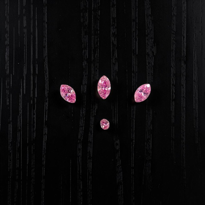 GIA Certified 0.382 cts. Natural Fancy Vivid Purplish Pink VVS2-SI1 Diamond Set Loose Stones Jewelry Set JS007